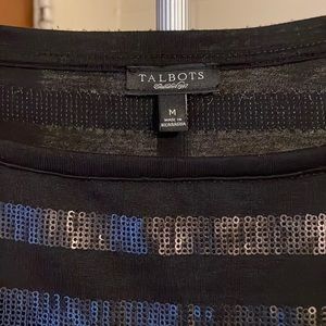 Talbots knit top with Sequin horizontal trim